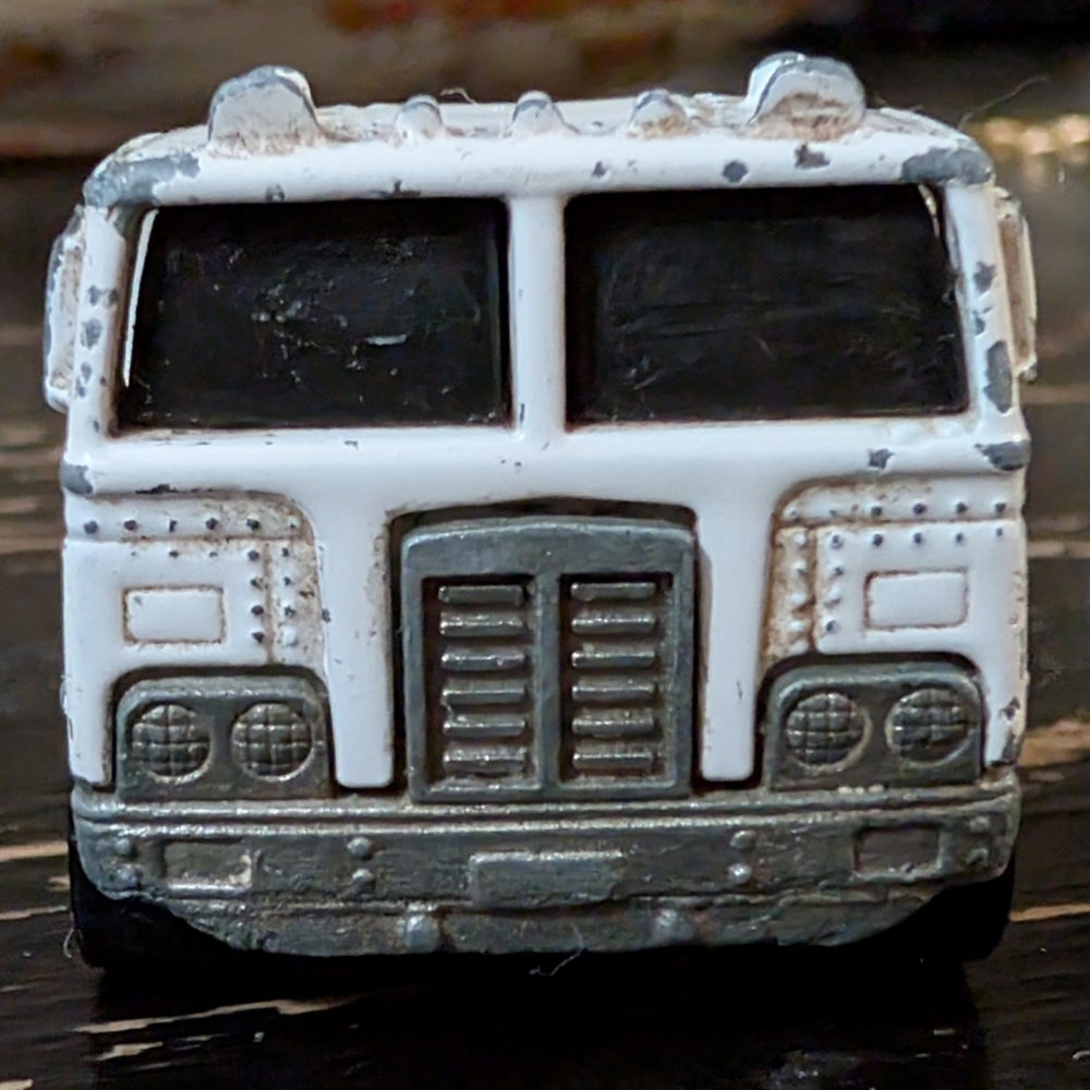 Vintage Diecast Black and White Truck Upcycled Key Chain